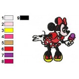 Minnie Mouse Holding Ice Cream Embroidery Design
